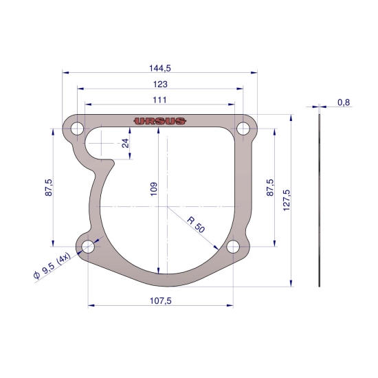 Uszczelka pompy wodnej 950613 krążelit 0.8mm C-360 Zetor ( sprzedawane po 10 ) ORYGINAŁ URSUS