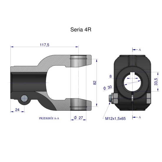 Widłak na wpust 8 śr.otw.30mm - 27X82 Seria 4R Waryński