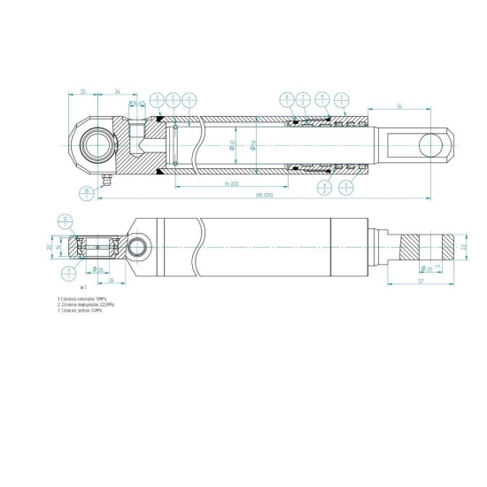 Cylinder podnoszenia motowideł CN2E-32/200B Bizon