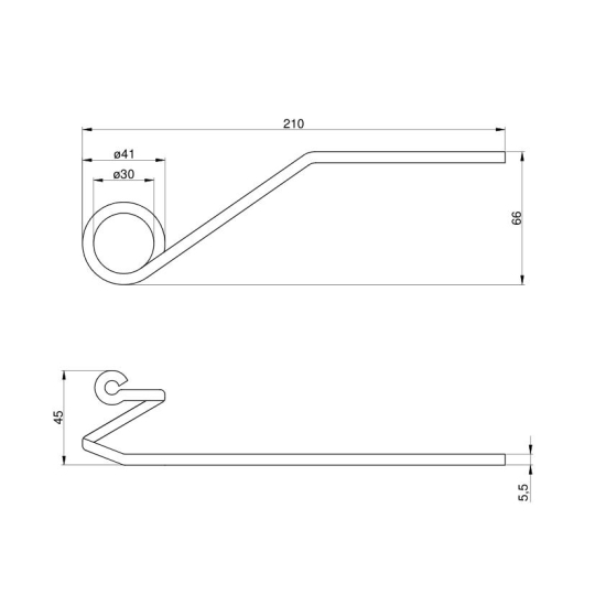 Palec sprężysty motowideł dł.205mm 650500.0 Claas