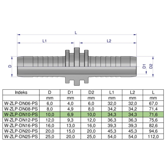 Zakucie hydrauliczne Łącznik węży DN10 PREMIUM Waryński ( sprzedawane po 10 )