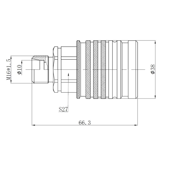 Szybkozłącze hydrauliczne gniazdo EURO M16x1.5 GZ Push-pull (9100816G) VOIMA