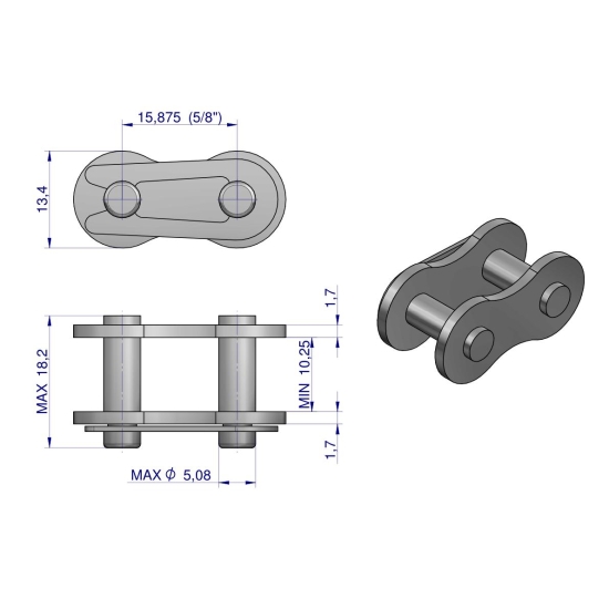 Zamek łańcucha 10BF20 zastosowanie Claas 670251. 670251.0. 0006702510 Waryński ( sprzedawane po 5 )