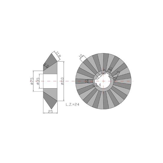 Koło zębate stożkowe Z-24 Rozrzutnik
