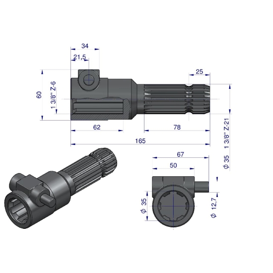 Redukcja adapter na trzpień 1 3/8