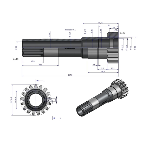 Wał mechanizmu wyważającego 743115M1 MF4 ORYGINAŁ URSUS