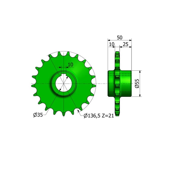 Koło łańcuchowe Z-21 5057020110 Bizon