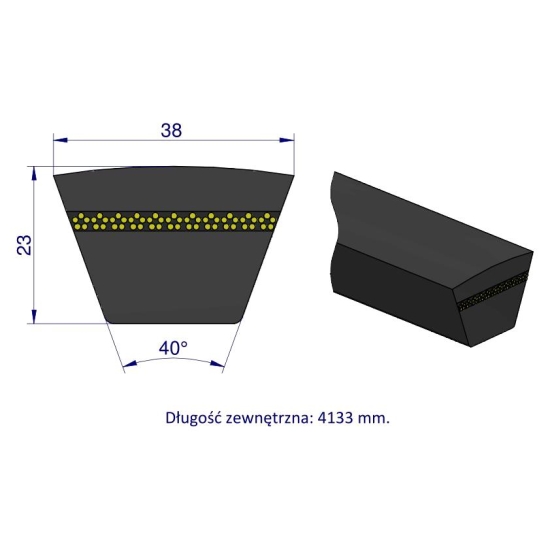 Pas klinowy Hard-Belt (T-630156.0) AP1000980 do CLAAS 630156.0 TEGER