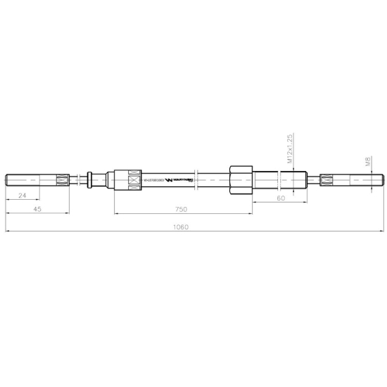 Linka - Sprzęgło  L-1060mm/750mm 69112105 ZETOR Waryński