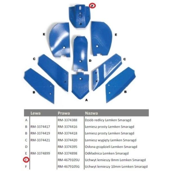 Uchwyt lemieszy 8mm Lemken Smaragd Vulcan