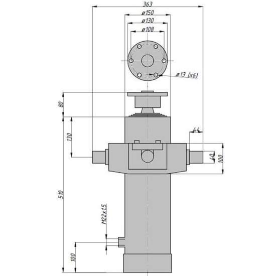 Cylinder przyczepa czteroczłonowy  CTS229/75/4/1600