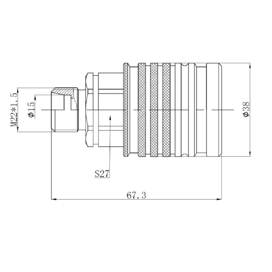 Szybkozłącze hydrauliczne gniazdo EURO M22x1.5 GZ Push-pull (9100822G) VOIMA (opakowanie 50szt)