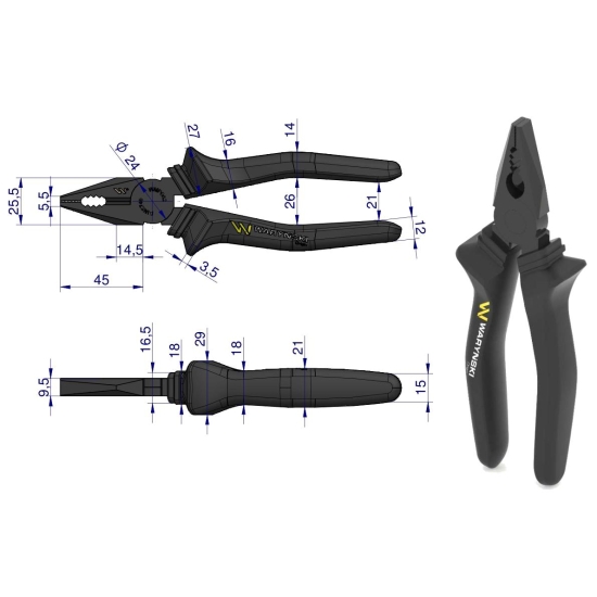 Szczypce uniwersalne 180 mm Waryński