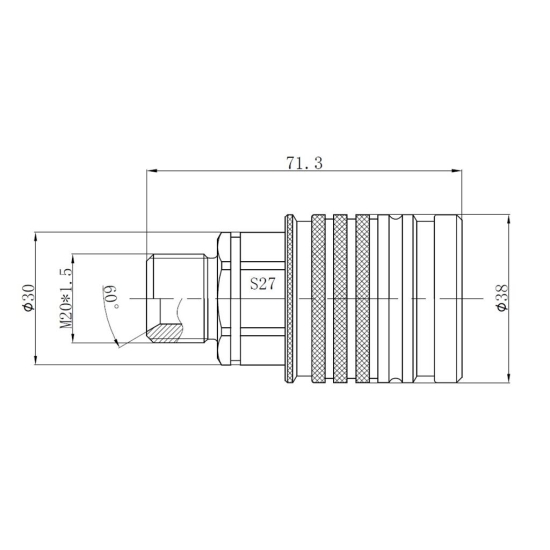 Szybkozłącze hydrauliczne gniazdo EURO M20x1.5 GZ Push-pull (9100820G) VOIMA