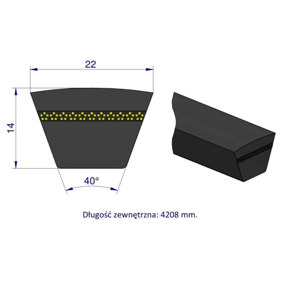 Pas klinowy Hard-Belt (T-0545307.0) AP1002869 do CLAAS 0545307.0 TEGER