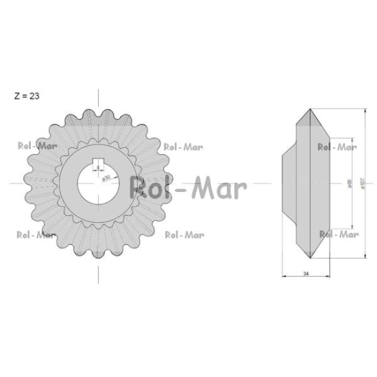 Koło zębate zębatka przekładni wysypu Z-23 Claas