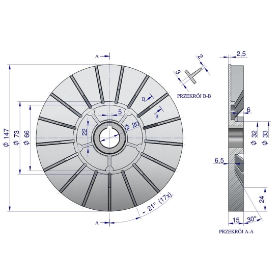 Wentylator alternatora EX257000 A120 Bizon EXPOM KWIDZYN eu