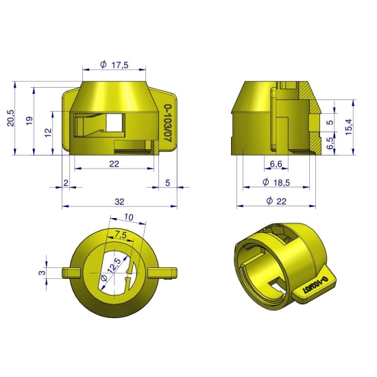 Kołpak żółty 0-103/07 do dyszy szczelinowej Opryskiwacz