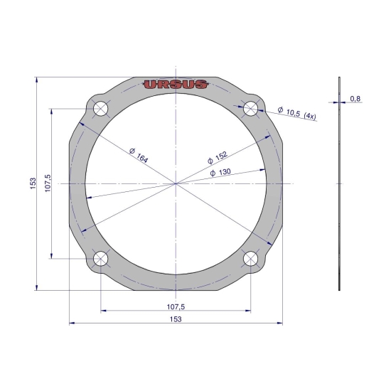 Uszczelka pokrywy półosi krążelit 0.8mm Zetor ( sprzedawane po 10 ) ORYGINAŁ URSUS