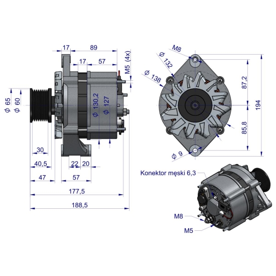 Alternator AAK4321 Nowy Typ EXPOM KWIDZYN eu