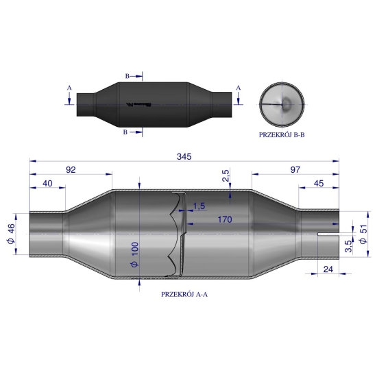 Iskrochron dla tłumików prostych 421020702 C-330 C-360 MF3 WARYŃSKI