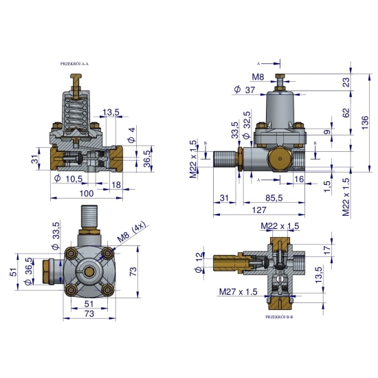 Regulator ciśnienia powietrza 42480170 C-330 C-360 C-385 POLMO