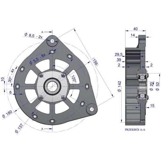 Tarcza pokrywa przednia alternatora EX257000 A120 Bizon EXPOM KWIDZYN eu