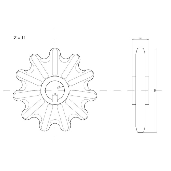 Koło zębate elewatora Z-11, O 35 mm Claas