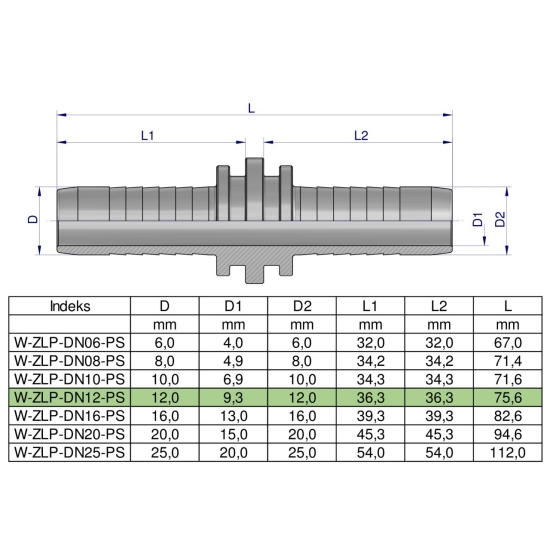 Zakucie hydrauliczne Łącznik węży DN13 PREMIUM Waryński ( sprzedawane po 10 )