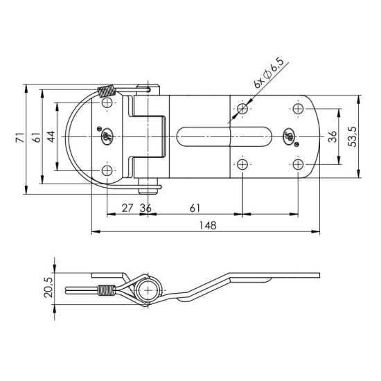 Zawias z kabłąkiem ZW-03.115A zastosowanie przyczepka SPP