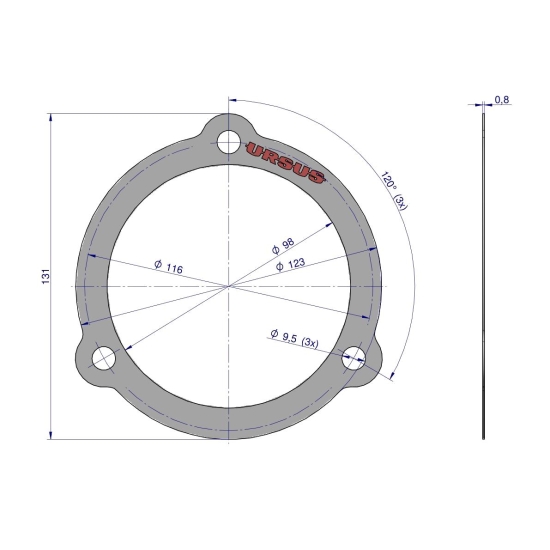 Uszczelka pokrywy tylnej zwolnicy krążelit 0.8mm C-360 ( sprzedawane po 10 ) ORYGINAŁ URSUS