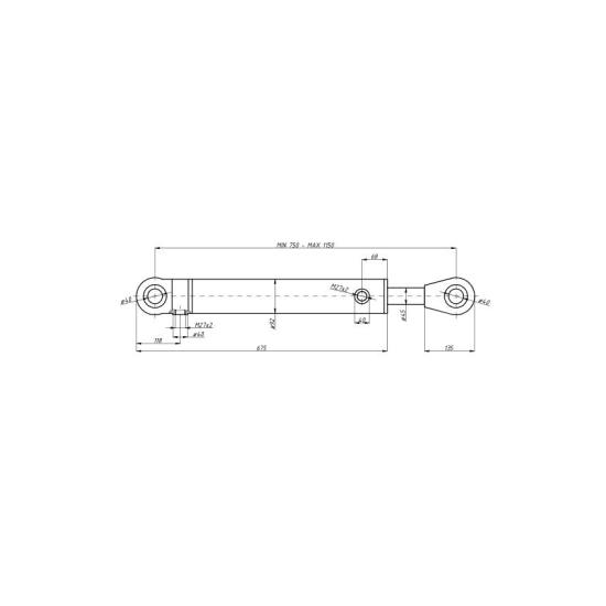 Cylinder hydrauliczny, siłownik ładowacza wysięgnika II CJ2F-80/45/400DG Troll