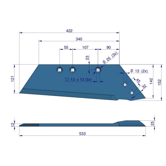 Lemiesz prawy SSP332 RABE Vulcan