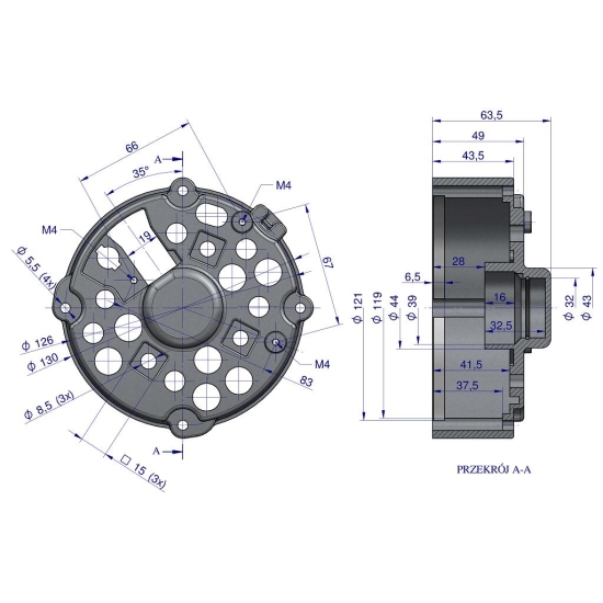 Tarcza pokrywa tylna alternatora EX230000. EX260000 C-330 C-360 EXPOM KWIDZYN eu